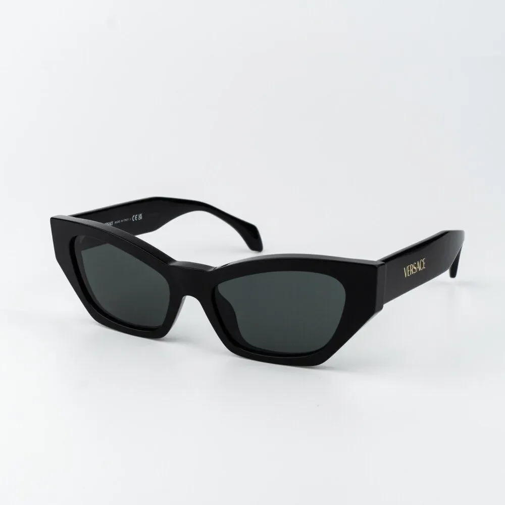 Versace Women Sunglasses Black Grey Cat Eye VE4488U GB1/87 NEW AUTHENTIC
